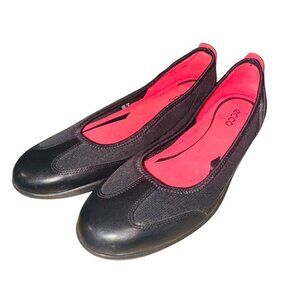 Ecco Bluma Women Black Slip-On Comfort Ballet Shoes Cushion Casual Loafers 10/41